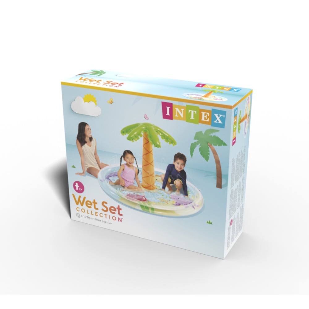 Piscina Infantil Inflable INTEX Spray Palmera con Rociador de Agua 173 X 104 cm, 166L