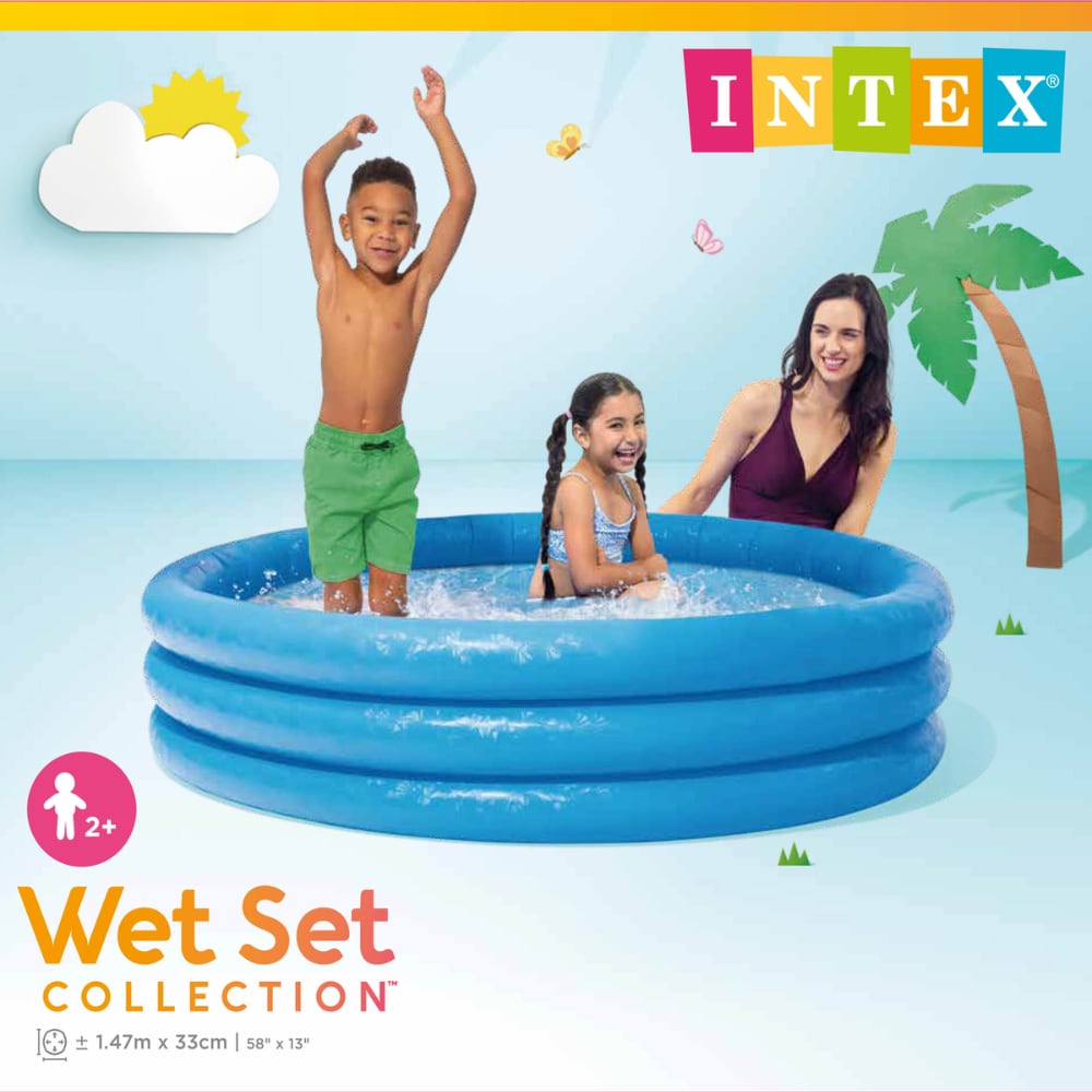 Piscina Inflable INTEX Crystal Blue de 3 Anillos 147 x 33 cm, 330L
