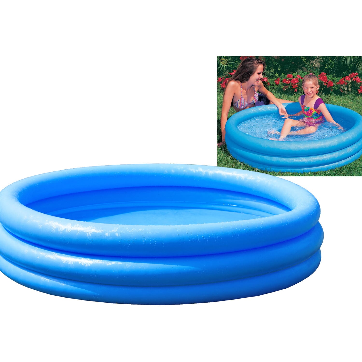 Piscina Inflable INTEX Crystal Blue de 3 Anillos 147 x 33 cm, 330L
