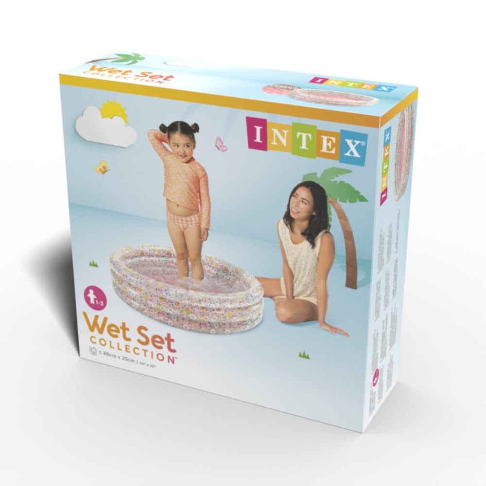 Piscina Inflable para Bebés INTEX con Suelo Acolchado Sweet Blossom, 86 x 25 cm, 56L