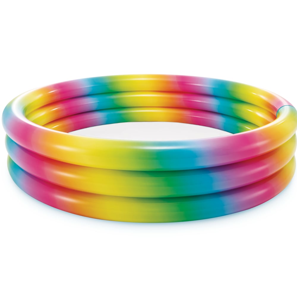 Piscina Infantil Inflable INTEX 3 Anillos Arcoíris 147 x 33 cm, 275L