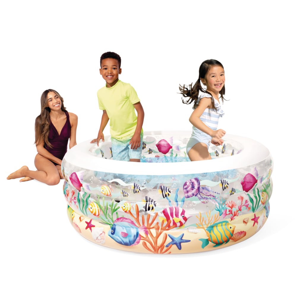 Piscina Inflable INTEX Fishy Fun con Piso Inflable 152 x 56 cm, 360L