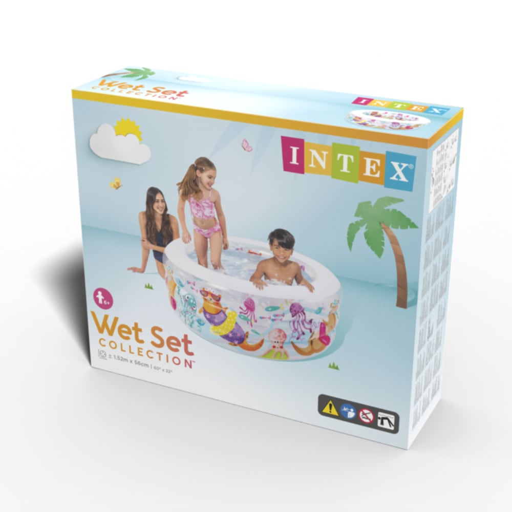 Piscina Inflable INTEX Fishy Fun con Piso Inflable 152 x 56 cm, 360L