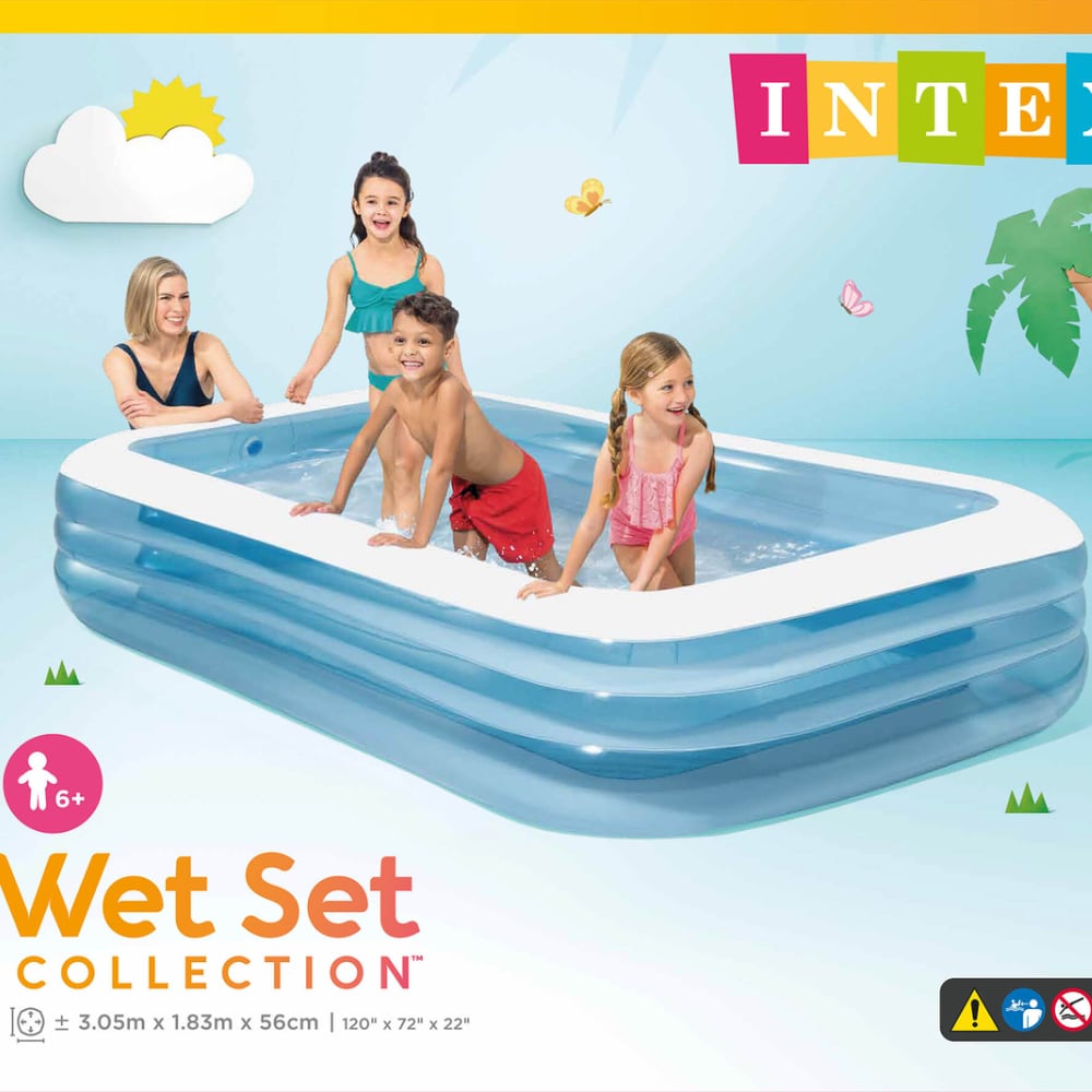 Piscina Inflable Rectangular Familiar INTEX Swim Center, 305 x 183 x 56 cm, 1.020L