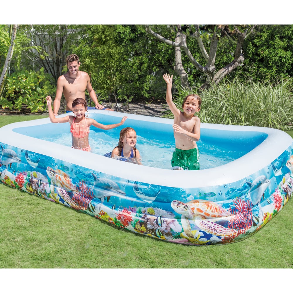 Piscina Inflable INTEX Infantil Tropical Rectangular 305 x 183 x 56 cm, 1.020L