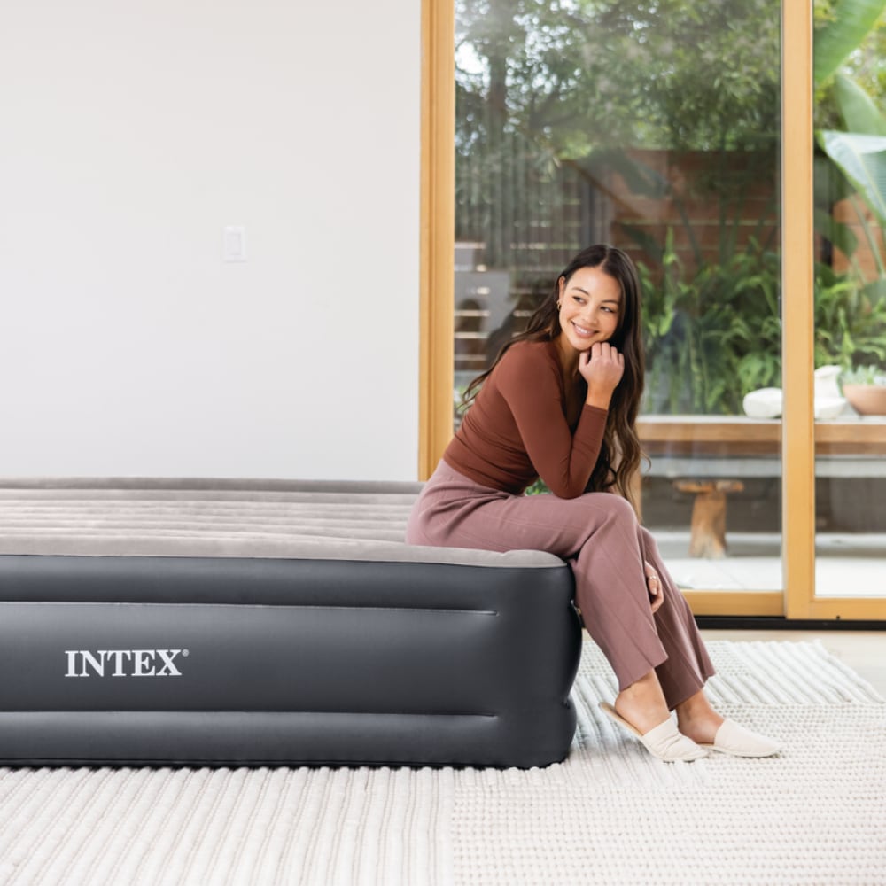 Colchón Inflable Eléctrico INTEX Fiber Tech 2 Plazas Dura-Beam 152x203x42