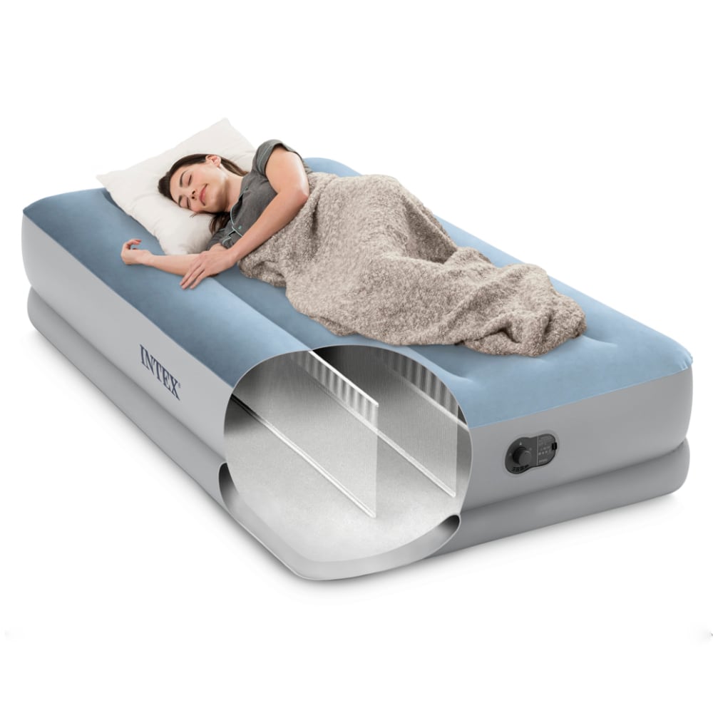 Colchón Inflable Eléctrico USB INTEX 1.5 Plazas Mid-Rise Comfort