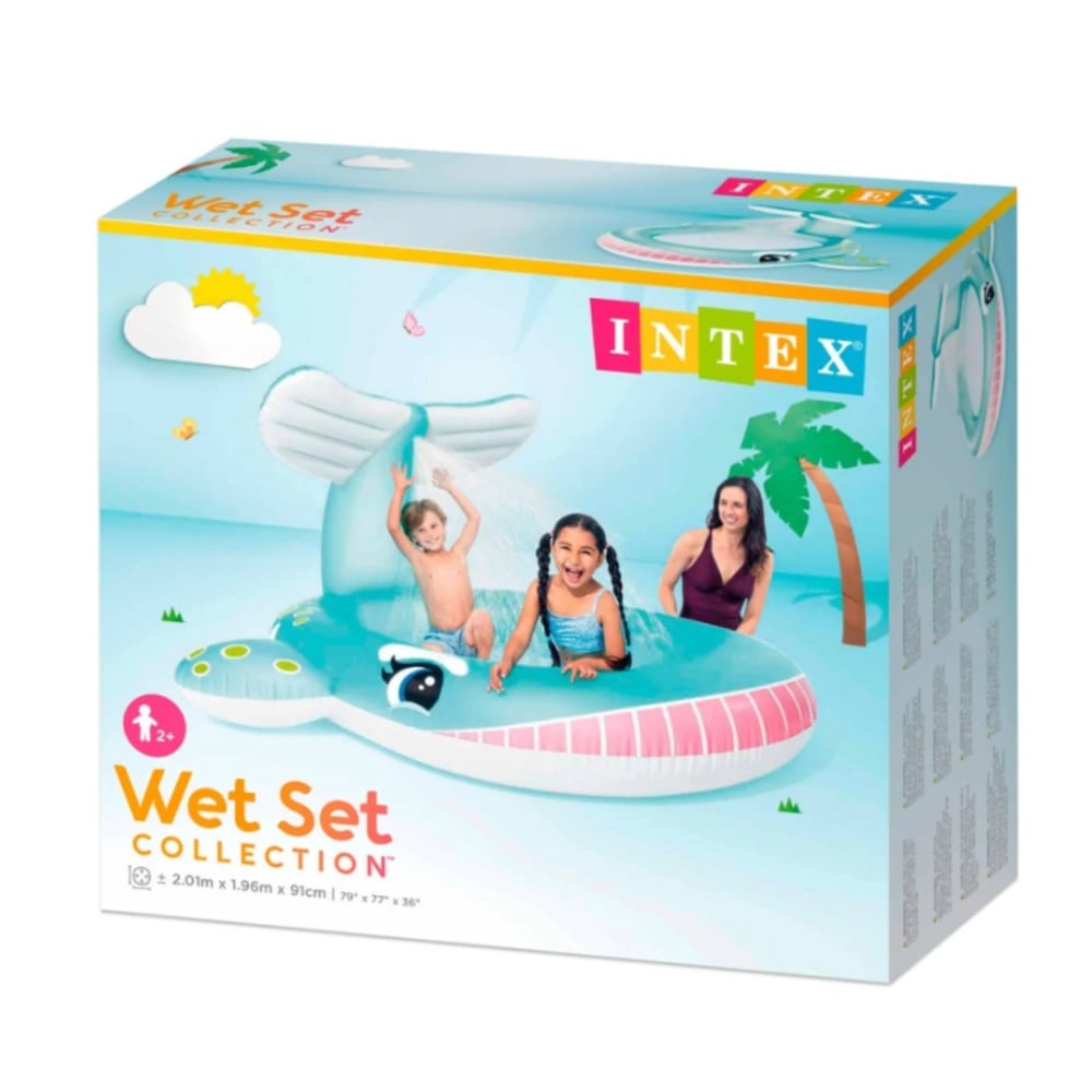 Piscina Inflable con Aspersor INTEX Ballena