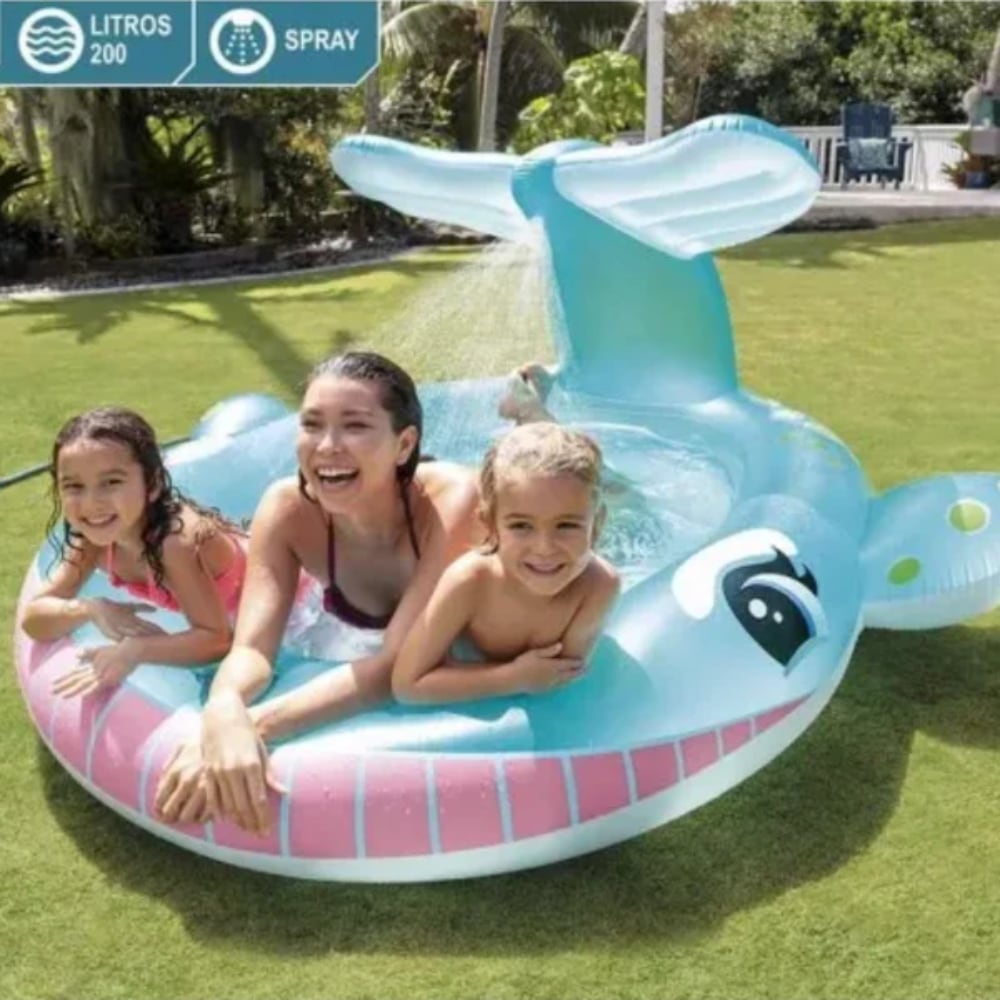 Piscina Inflable con Aspersor INTEX Ballena