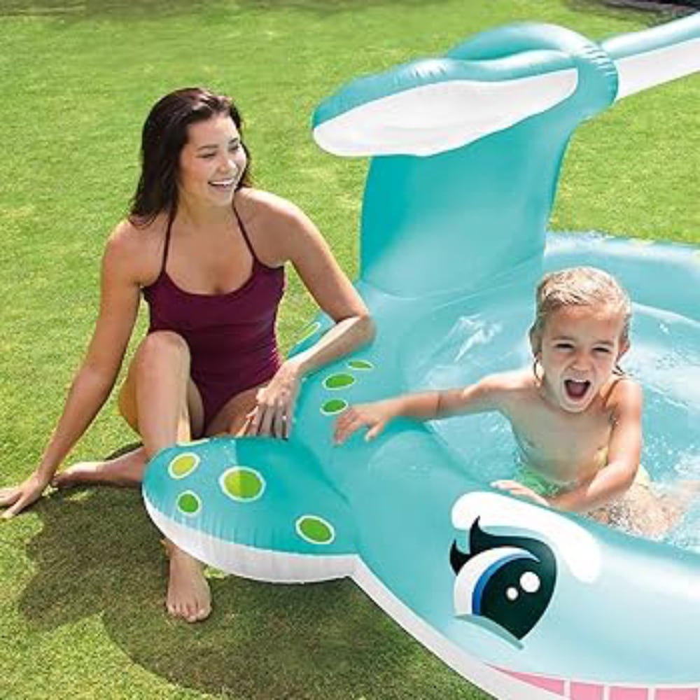 Piscina Inflable con Aspersor INTEX Ballena
