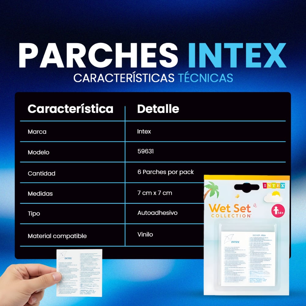 Kit Parches de Reparación INTEX 6 un.