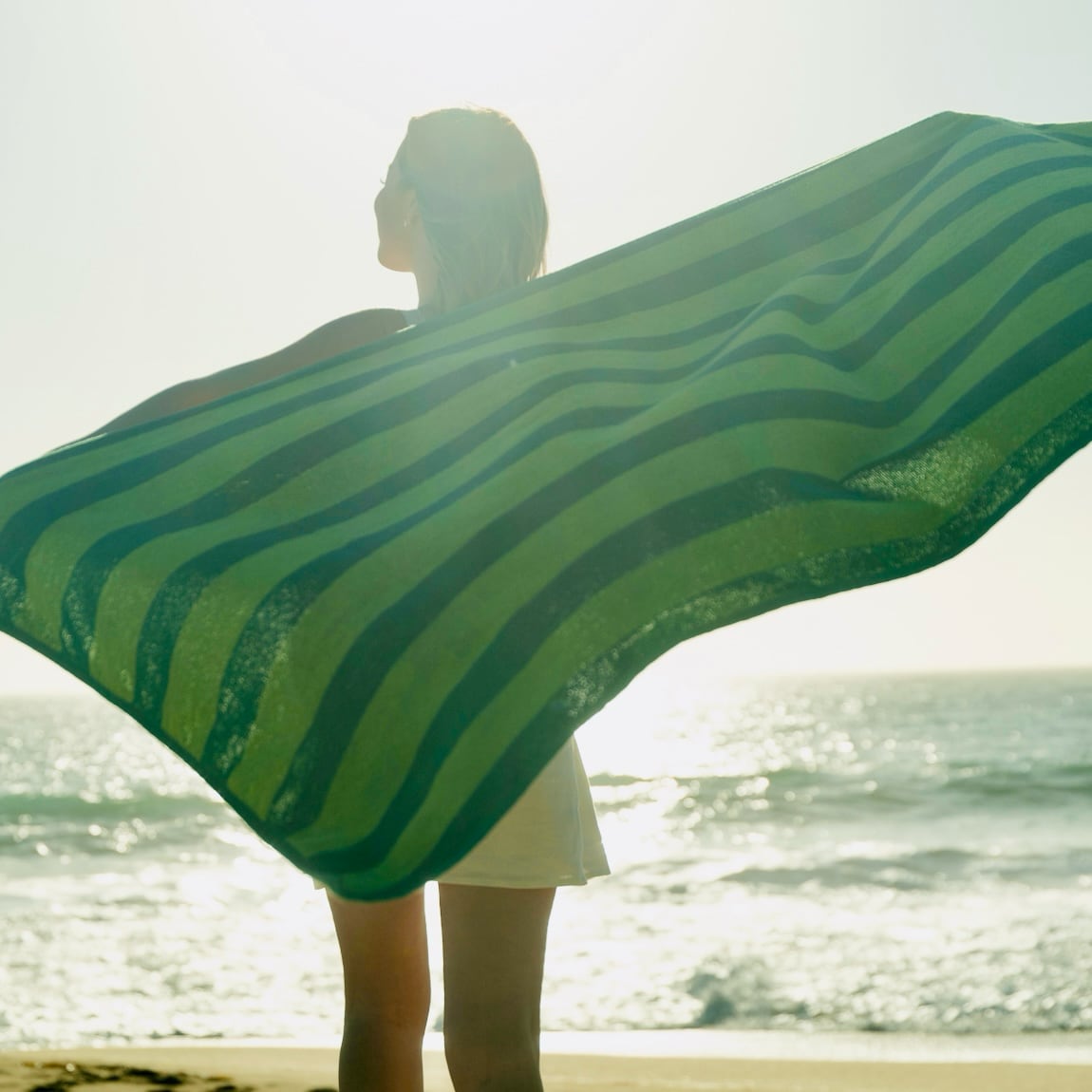 Toalla de Playa Stripes SUMMER FUN 90x180 cm Verde