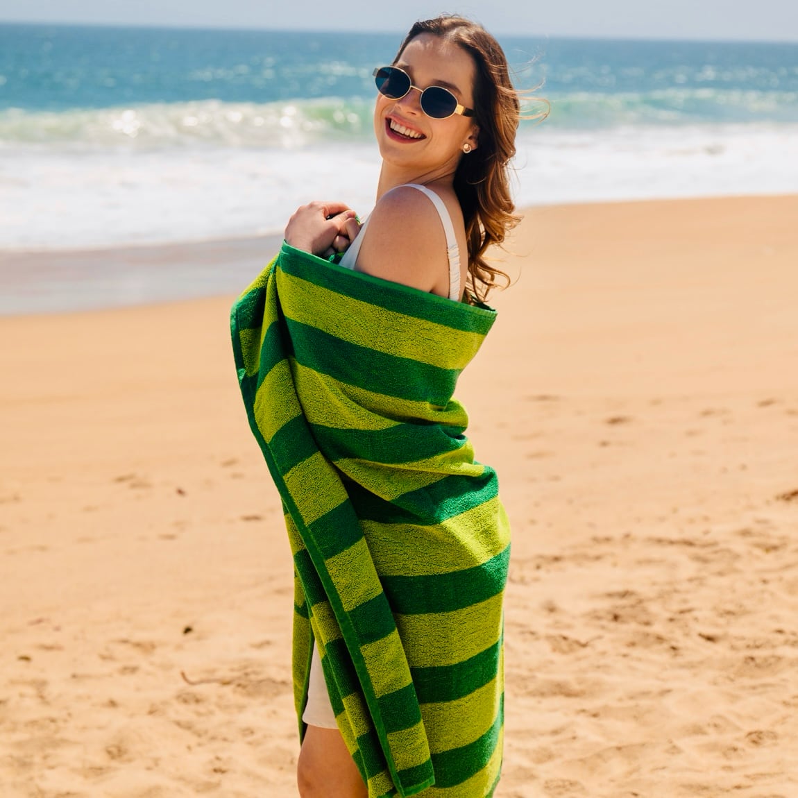 Toalla de Playa Stripes SUMMER FUN 90x180 cm Verde