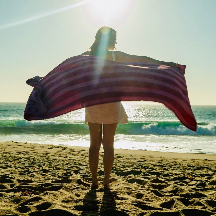 Toalla de Playa Stripes SUMMER FUN 90x180 cm Fuccia