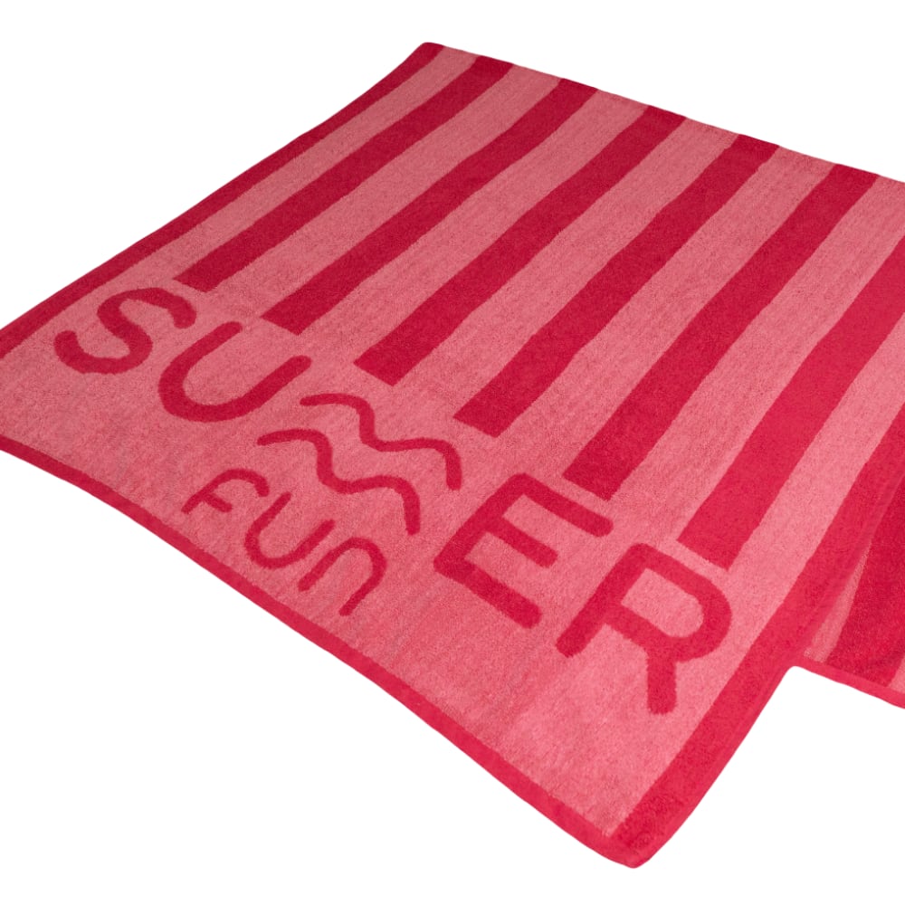 Toalla de Playa Stripes SUMMER FUN 90x180 cm Fuccia