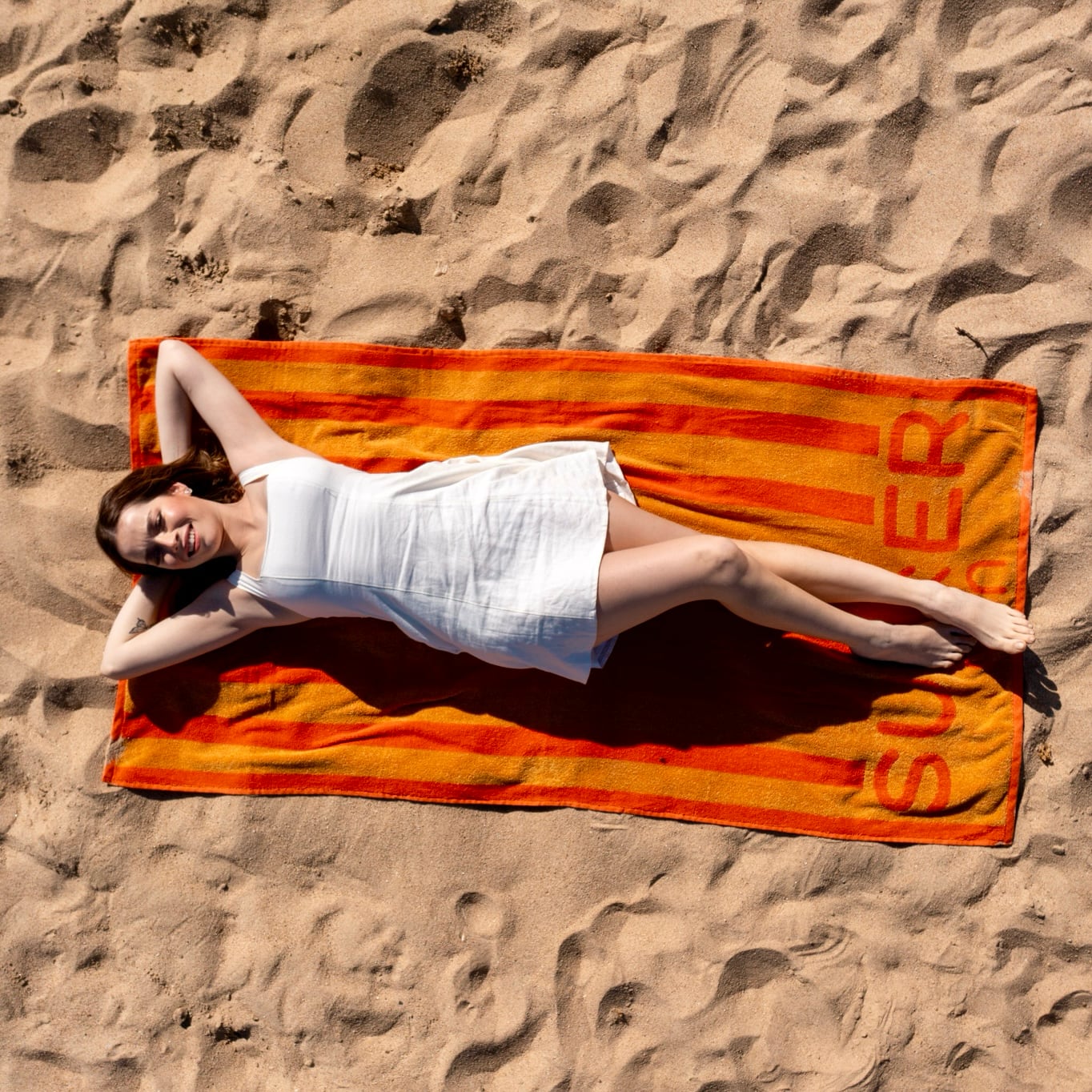 Toalla de Playa Stripes SUMMER FUN 90x180 cm Naranja