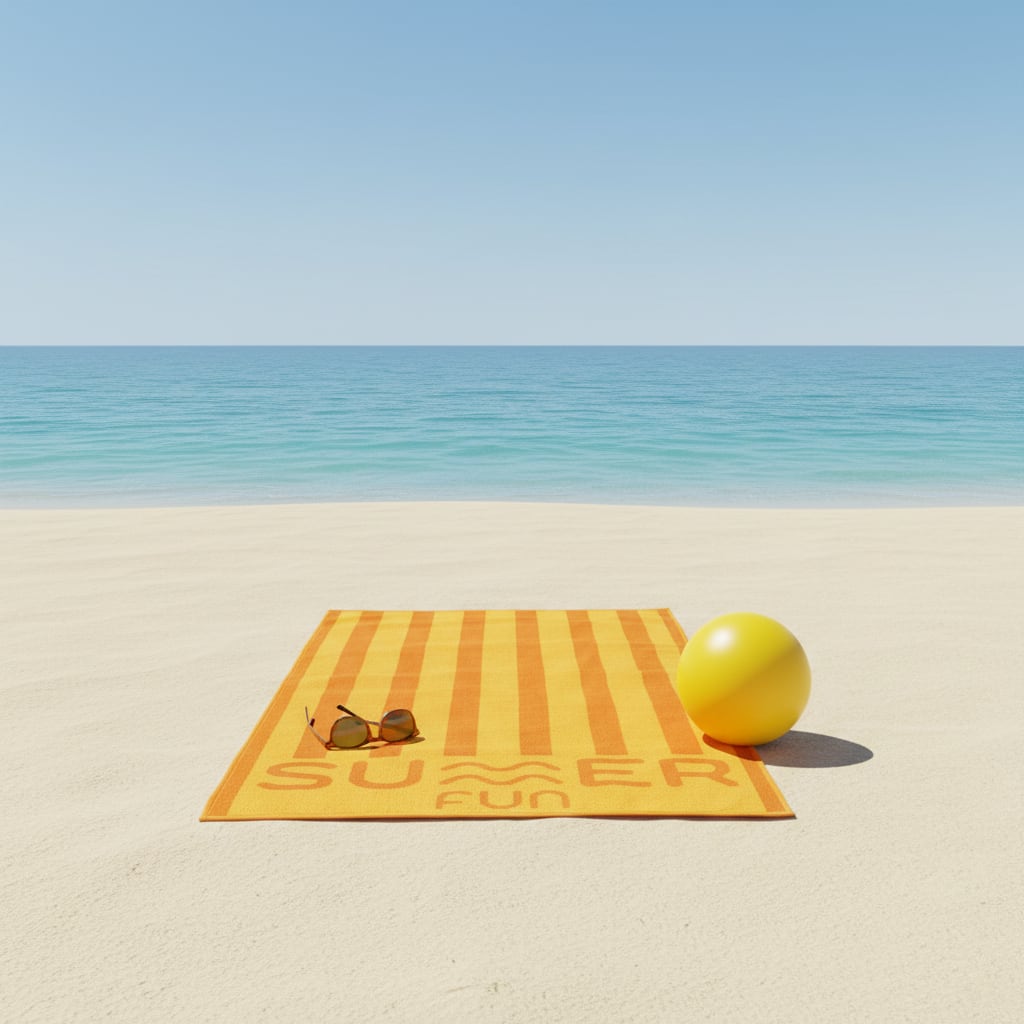 Toalla de Playa Stripes SUMMER FUN 90x180 cm Amarilla