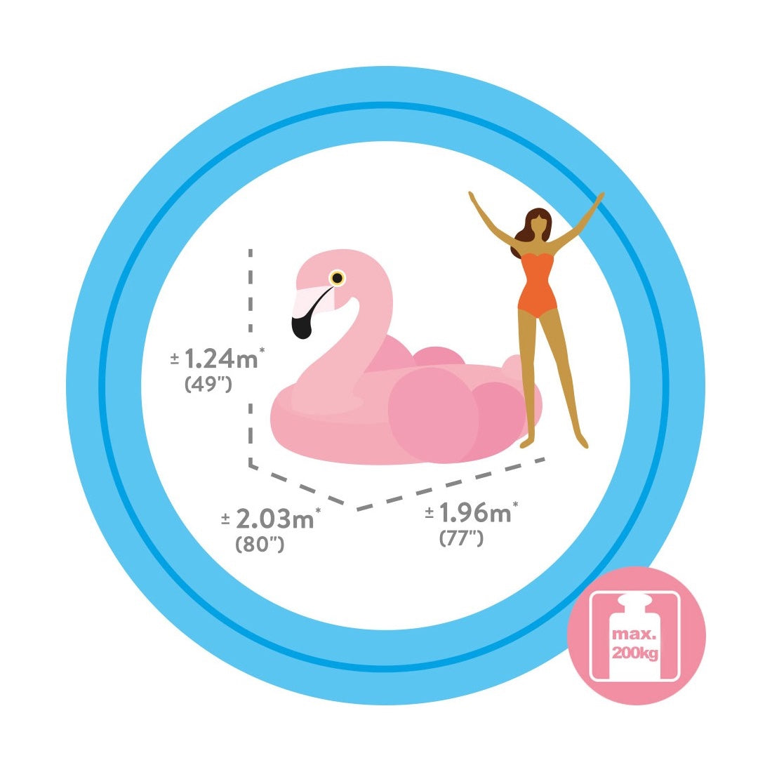 Flotador Flamenco Gigante Inflable INTEX 203 x 196 x 124 cm