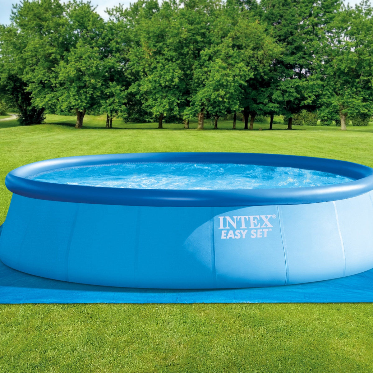 Tela de Piso INTEX 4.72m para Piscina - en uso