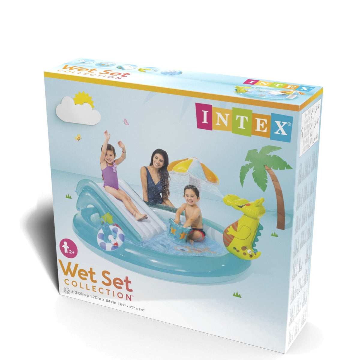Centro de Juegos Inflable INTEX Gator con Tobogán y Pulverizador 201 x 170 x 84 cm - caja 8