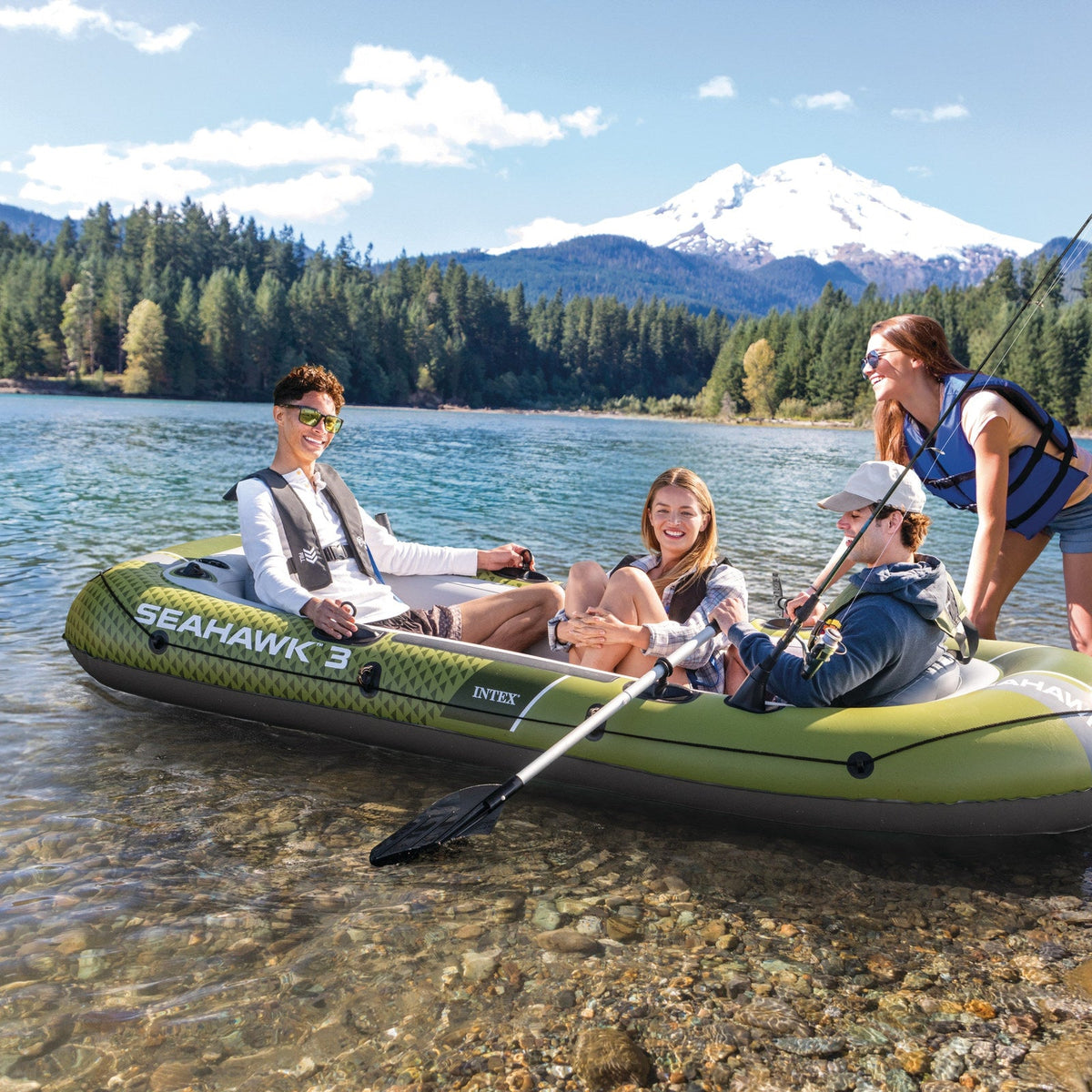 Bote Inflable INTEX Seahawk 3 con Remos y Bomba 295 x 137 x 43 cm - en uso 7