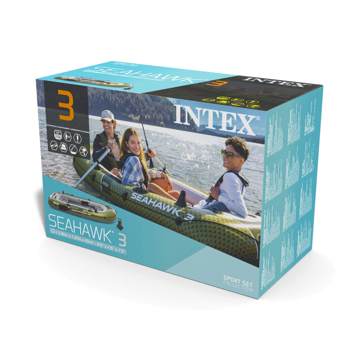 Bote Inflable INTEX Seahawk 3 con Remos y Bomba 295 x 137 x 43 cm - caja 8