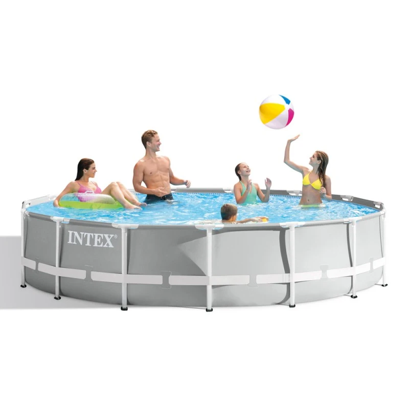 Piscina Estructural Redonda INTEX Prism Frame, 457x107cm, 14.614L. Con Bomba, Escalera y Cobertor