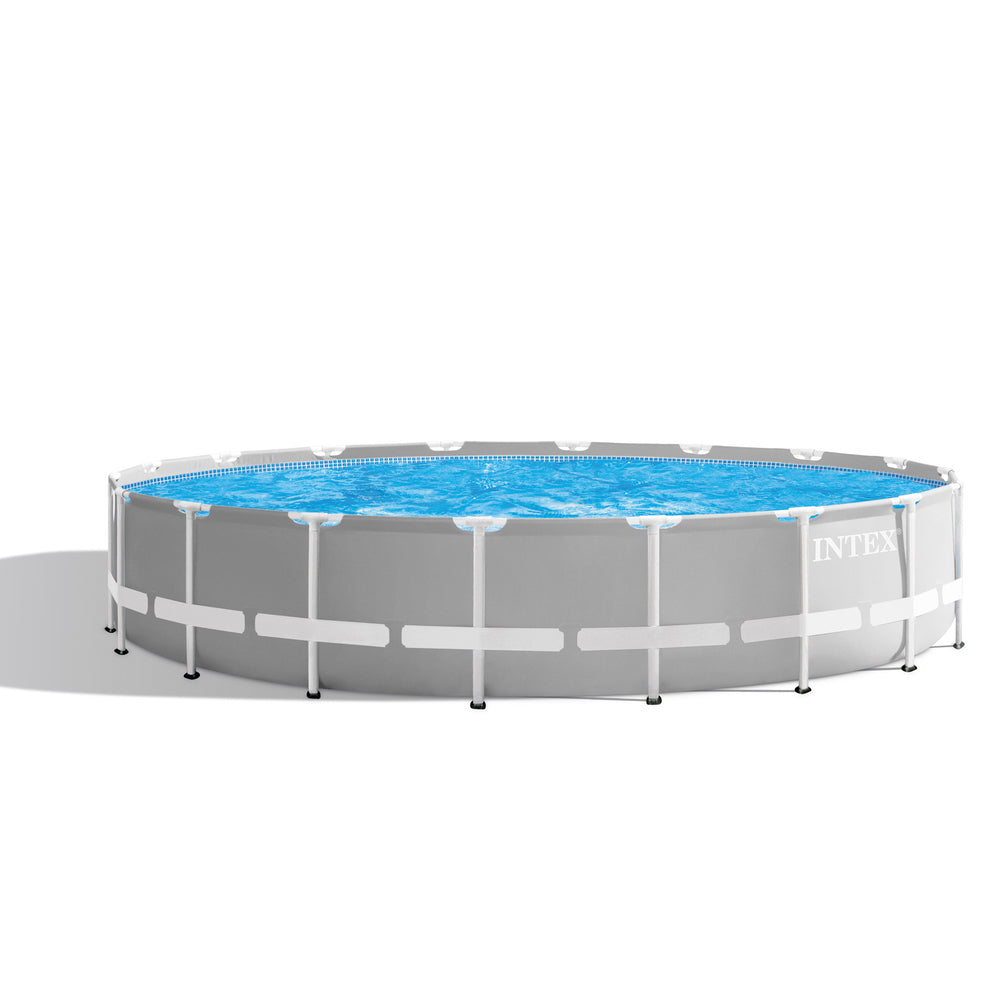 Piscina Estructural Redonda INTEX Prism Frame 5.49mx1.22m, 24.311L, con Bomba, Escalera, Cobertor y Tapiz