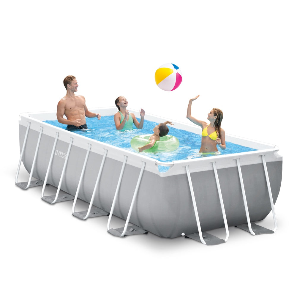Piscina Estructural Rectangular INTEX Prism Frame, 400 x 200 x 100 cm, 6.836L, con Bomba y Escalera