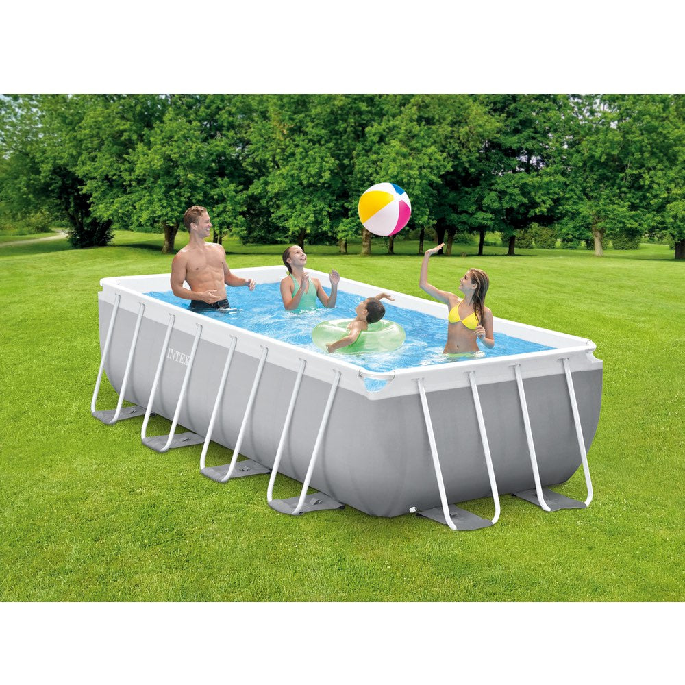 Piscina Estructural Rectangular INTEX Prism Frame, 400 x 200 x 100 cm, 6.836L, con Bomba y Escalera