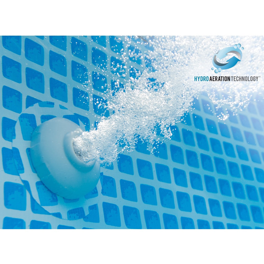 Piscina Estructural Prism Frame INTEX, 488 x 244 x 107 cm, 10.874L, con Bomba, Escalera, Cobertor y Tapiz