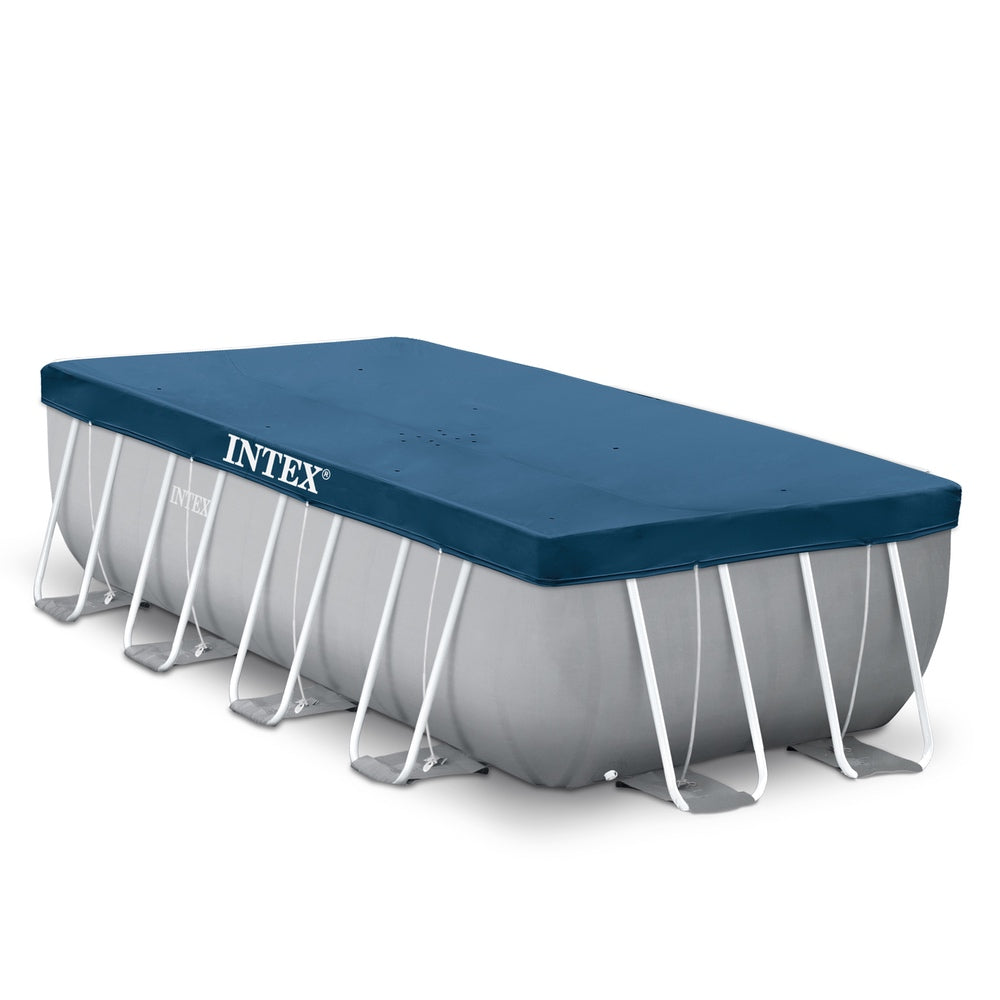 Piscina Estructural Prism Frame INTEX, 488 x 244 x 107 cm, 10.874L, con Bomba, Escalera, Cobertor y Tapiz