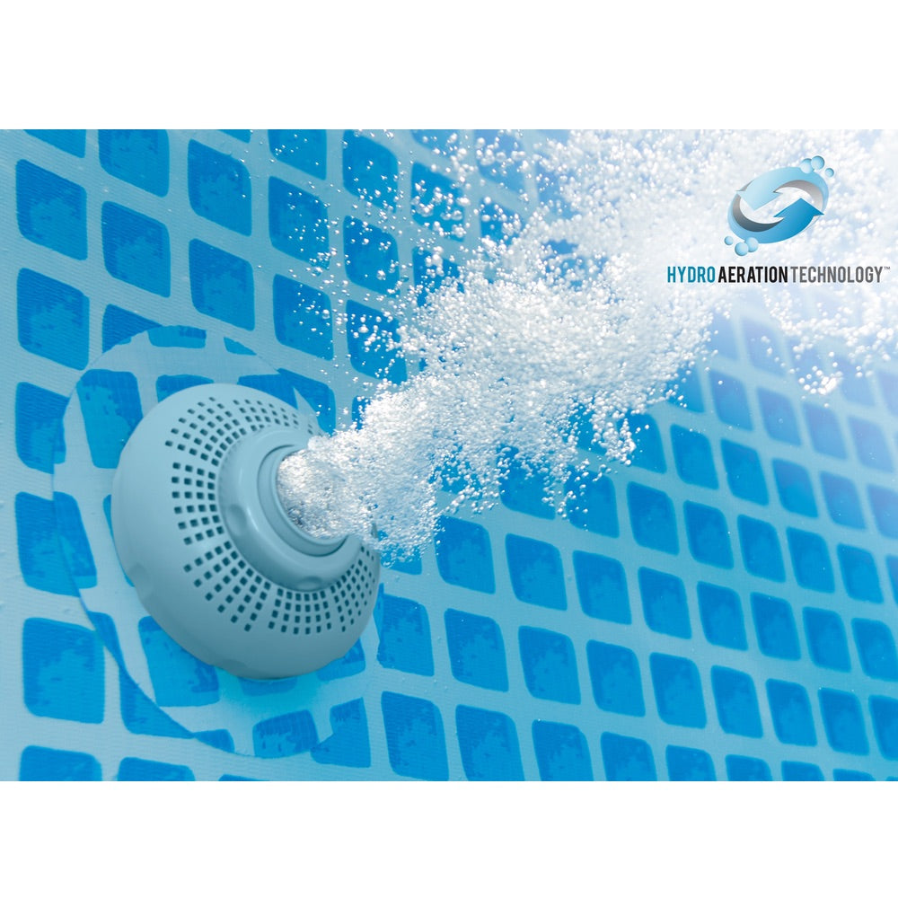 Piscina Estructural Ovalada Prism Frame INTEX, 5.03 x 2.74 x 1.22m, 13.365L, con Bomba, Escalera, Cobertor y Tapiz