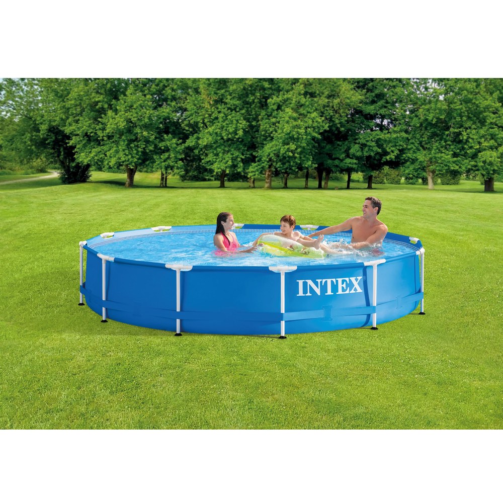 Piscina Estructural Redonda INTEX Metal Frame, 366 x 76 cm, 6.503L, con Bomba