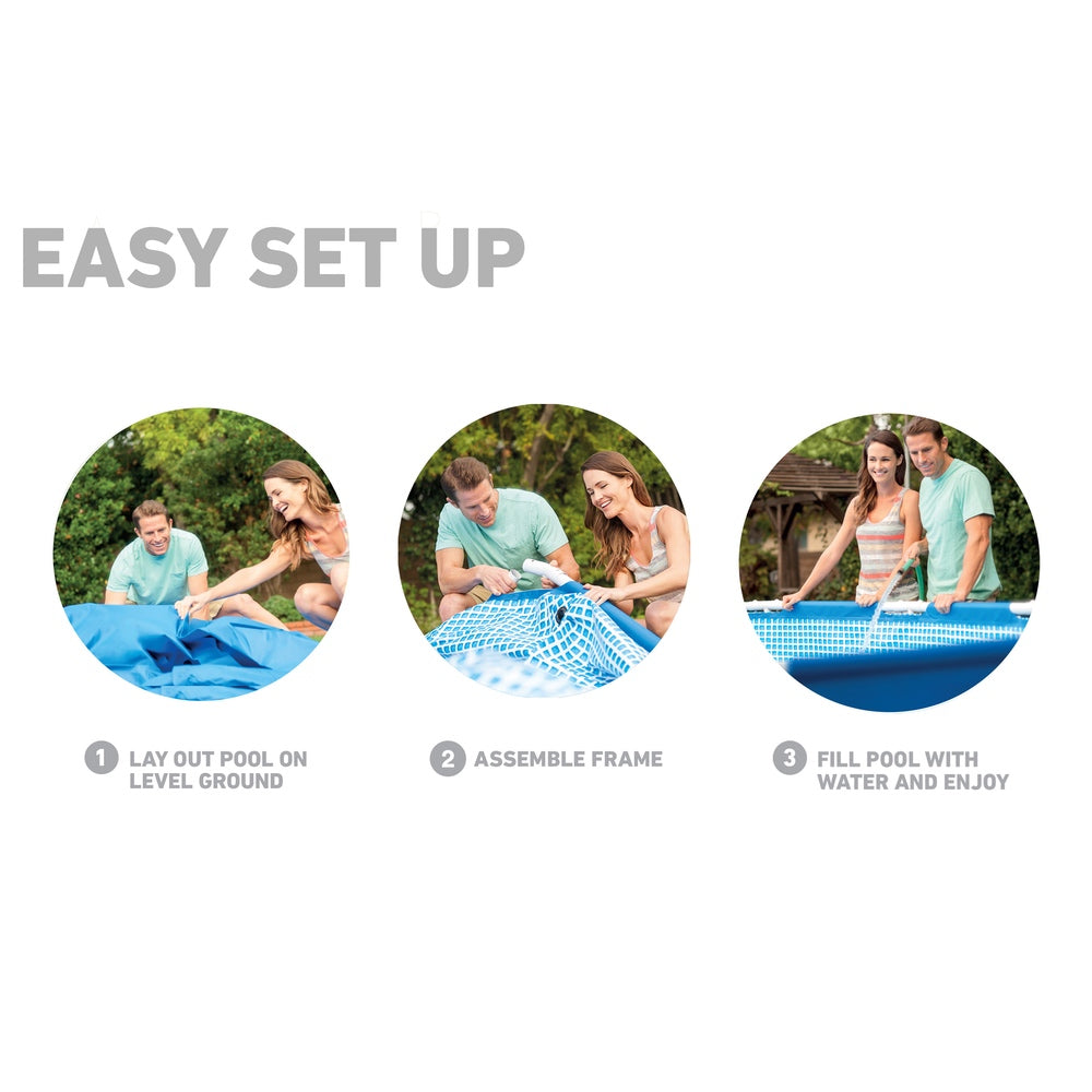 Piscina Estructural Redonda INTEX Metal Frame, 366 x 76 cm, 6.503L, con Bomba