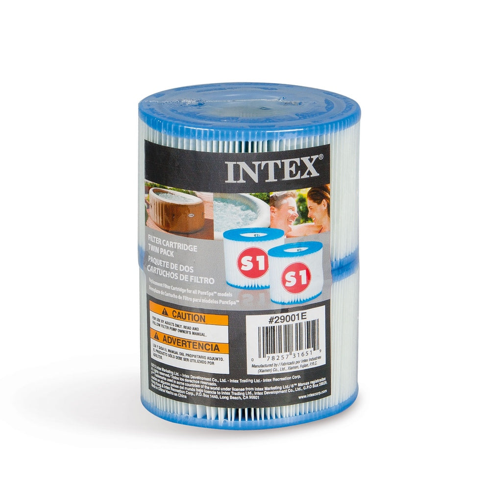 Repuesto Cartucho de Filtro INTEX Tipo S1 para Spa Intex, Pack 2 unidades