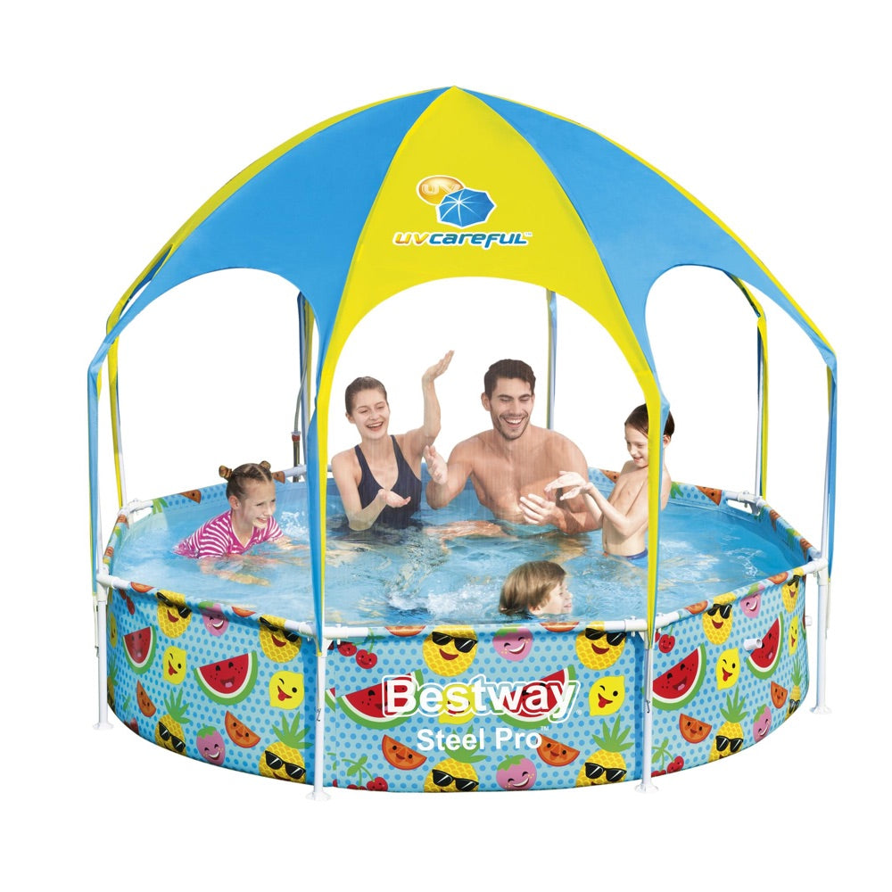 Piscina Estructural con Techo BESTWAY UV Careful Splash-in-Shade Play 2.44m x 51cm
