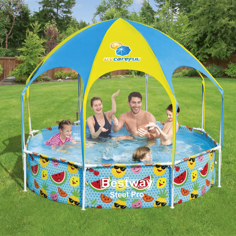 Piscina Estructural con Techo BESTWAY UV Careful Splash-in-Shade Play 2.44m x 51cm