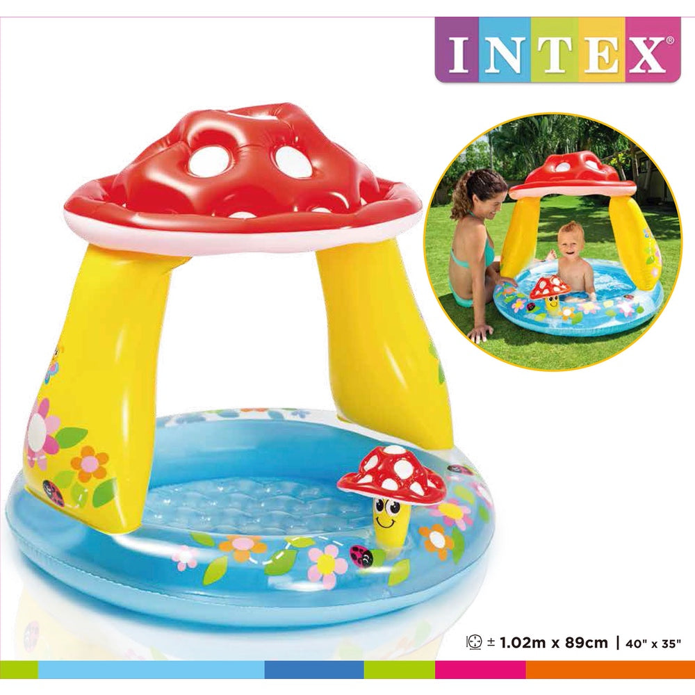 Piscina Infantil INTEX con Parasol Mushroom para Bebé