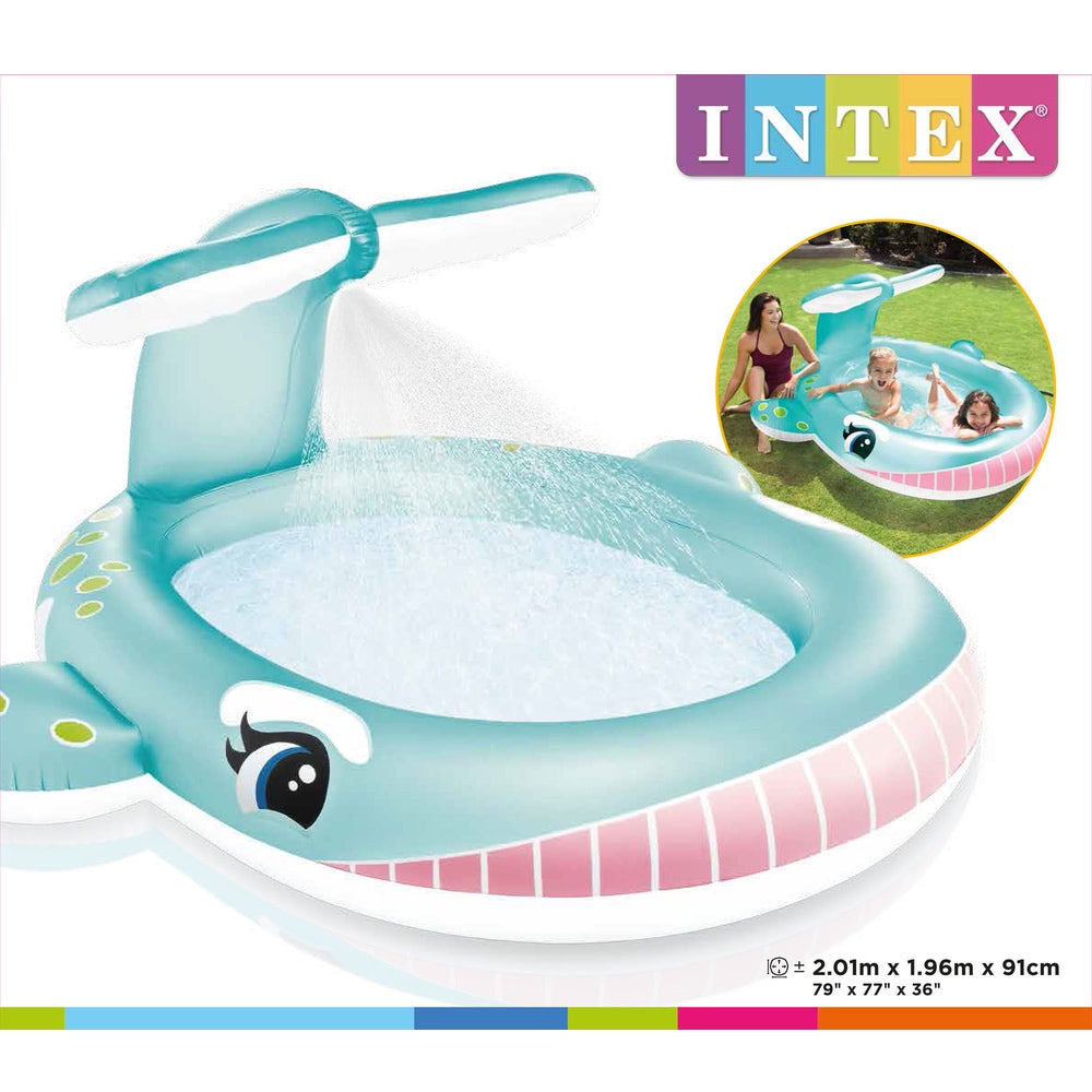 Piscina Inflable con Aspersor INTEX Ballena