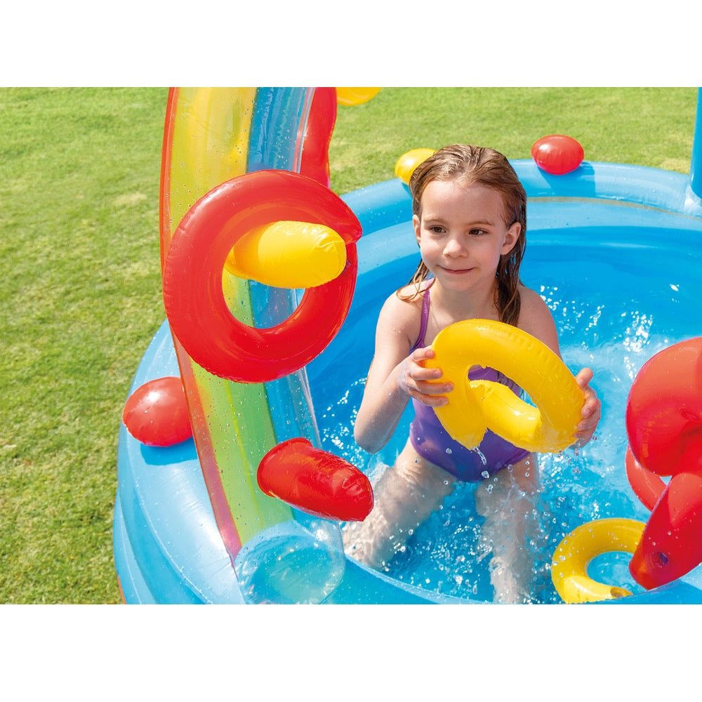 Piscina Centro de Juegos Inflable Arcoíris INTEX