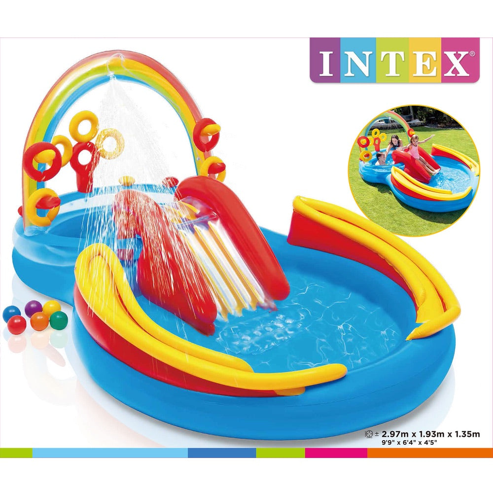 Piscina Centro de Juegos Inflable Arcoíris INTEX