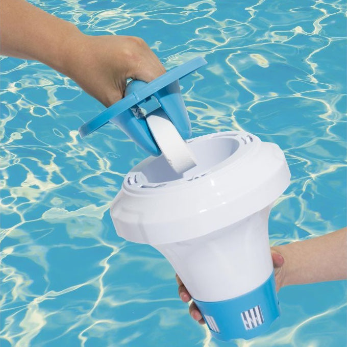 Porta Cloro Flotante Bestway con Guante Químico