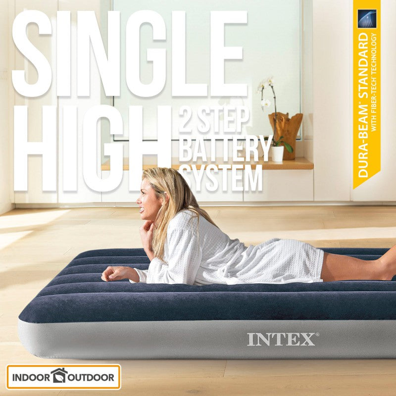 Colchón Inflable Twin INTEX 1 Plaza con Batería 2 Tiempos Dura-Beam Standard