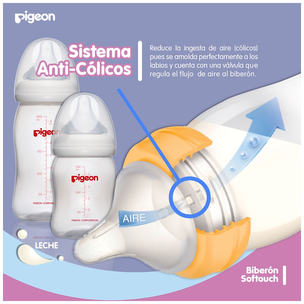Mamadera PIGEON SofTouch Peristaltic Plus 0m+, 160ml