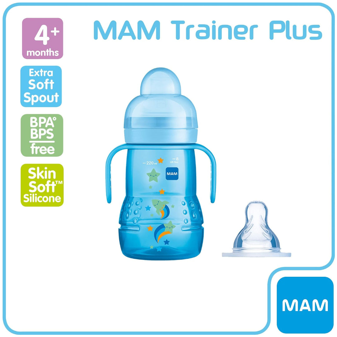 Vaso de Entrenamiento MAM Trainer+ 220ml, Azul