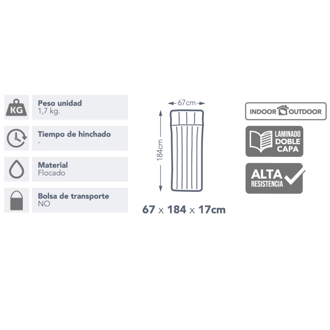 Colchón Inflable Camping Individual INTEX 67x184x17cm