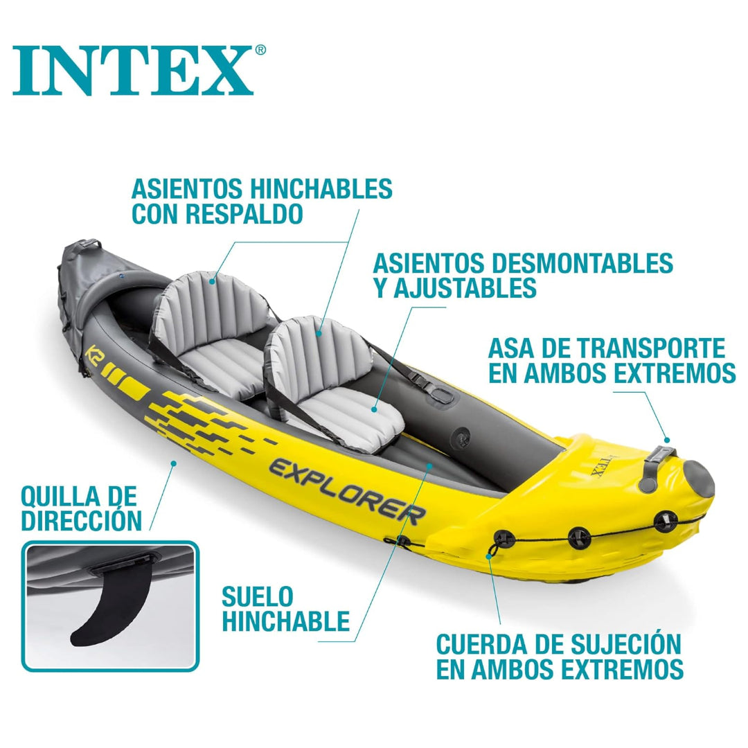 Kayak Inflable INTEX Explorer K2 para 2 Personas