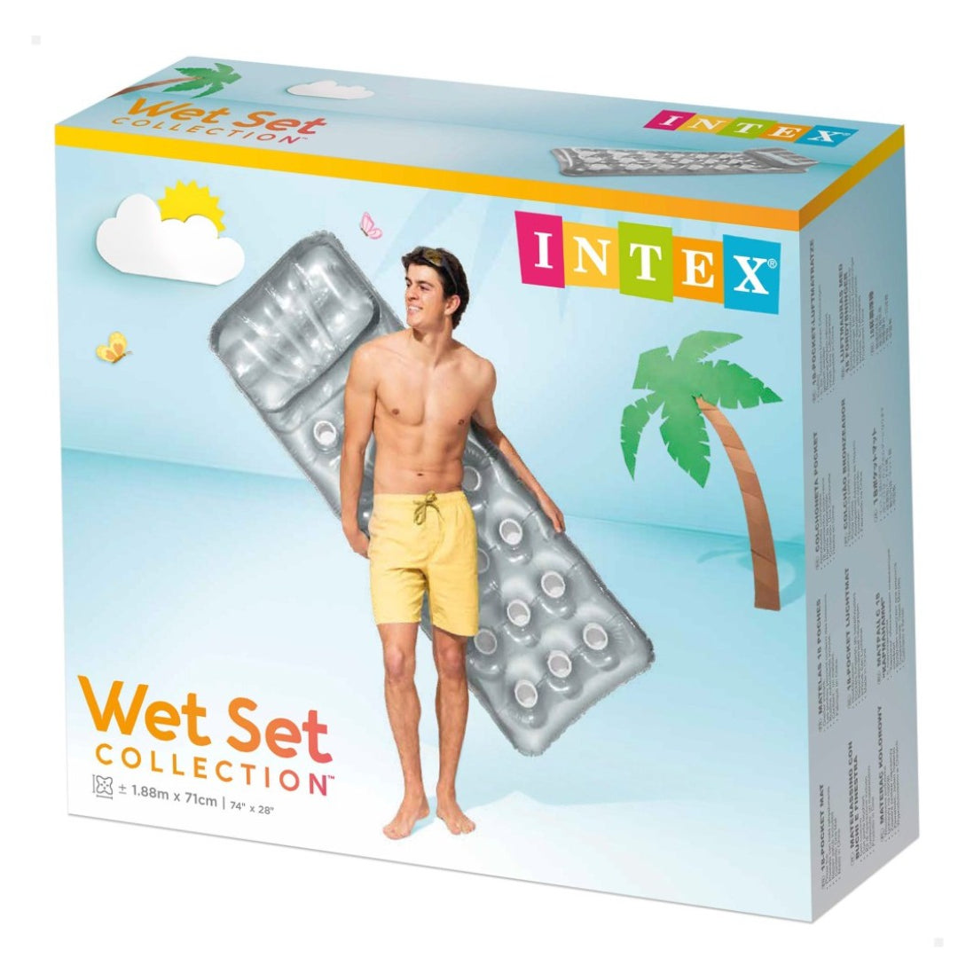 Colchoneta Inflable INTEX 18-Pocket Fashion Mat 188 x 71 cm