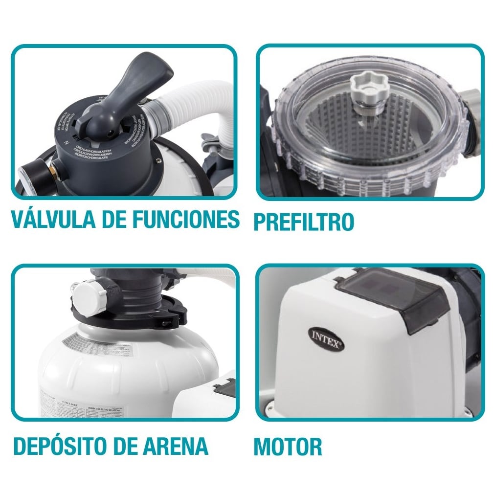 Filtro de Arena para Piscina INTEX 10.500 l/h 0.6HP SX2800